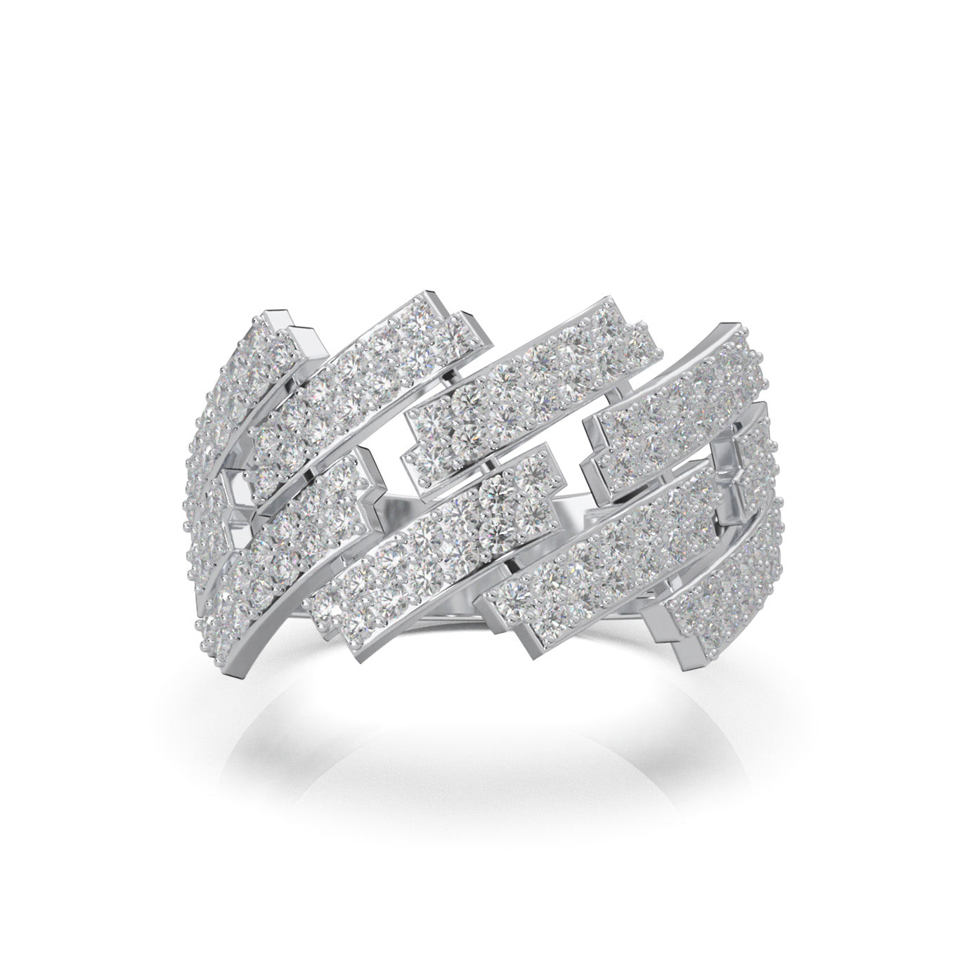 1.30 ct Natural Diamond Wedding Bands in 10k White Gold