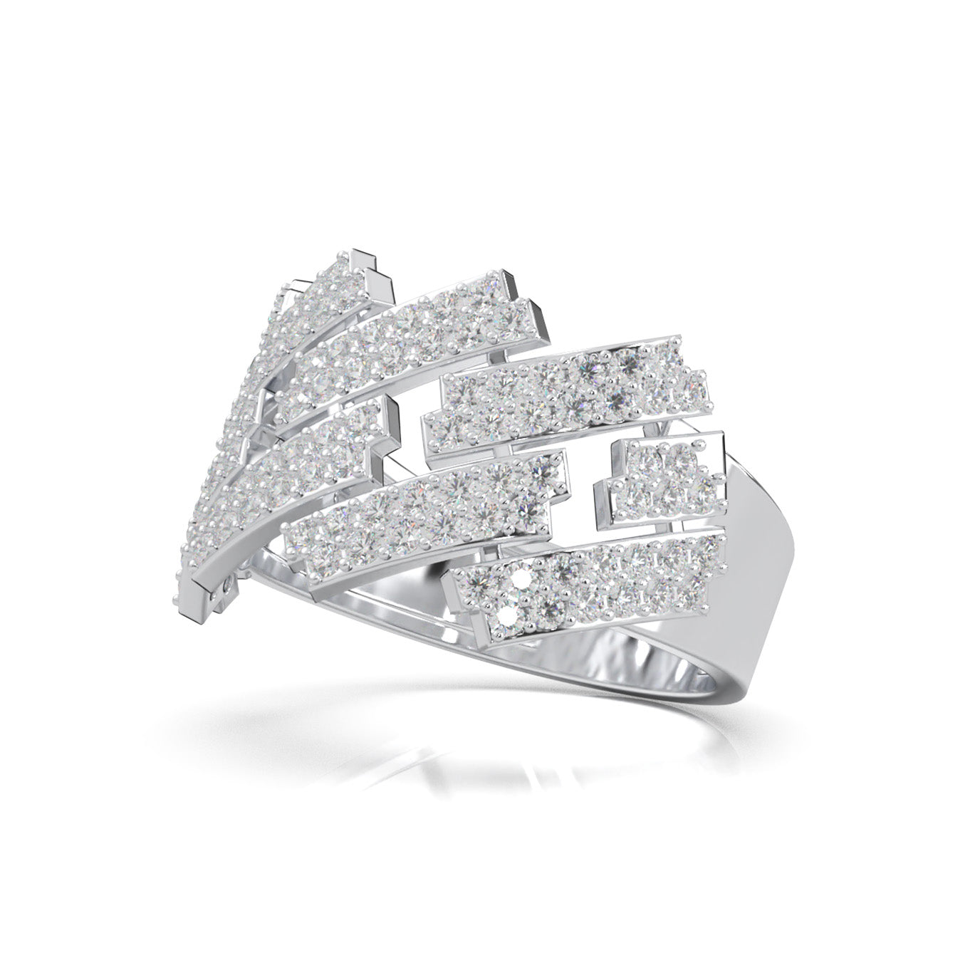 1.30 ct Natural Diamond Wedding Bands in 10k White Gold