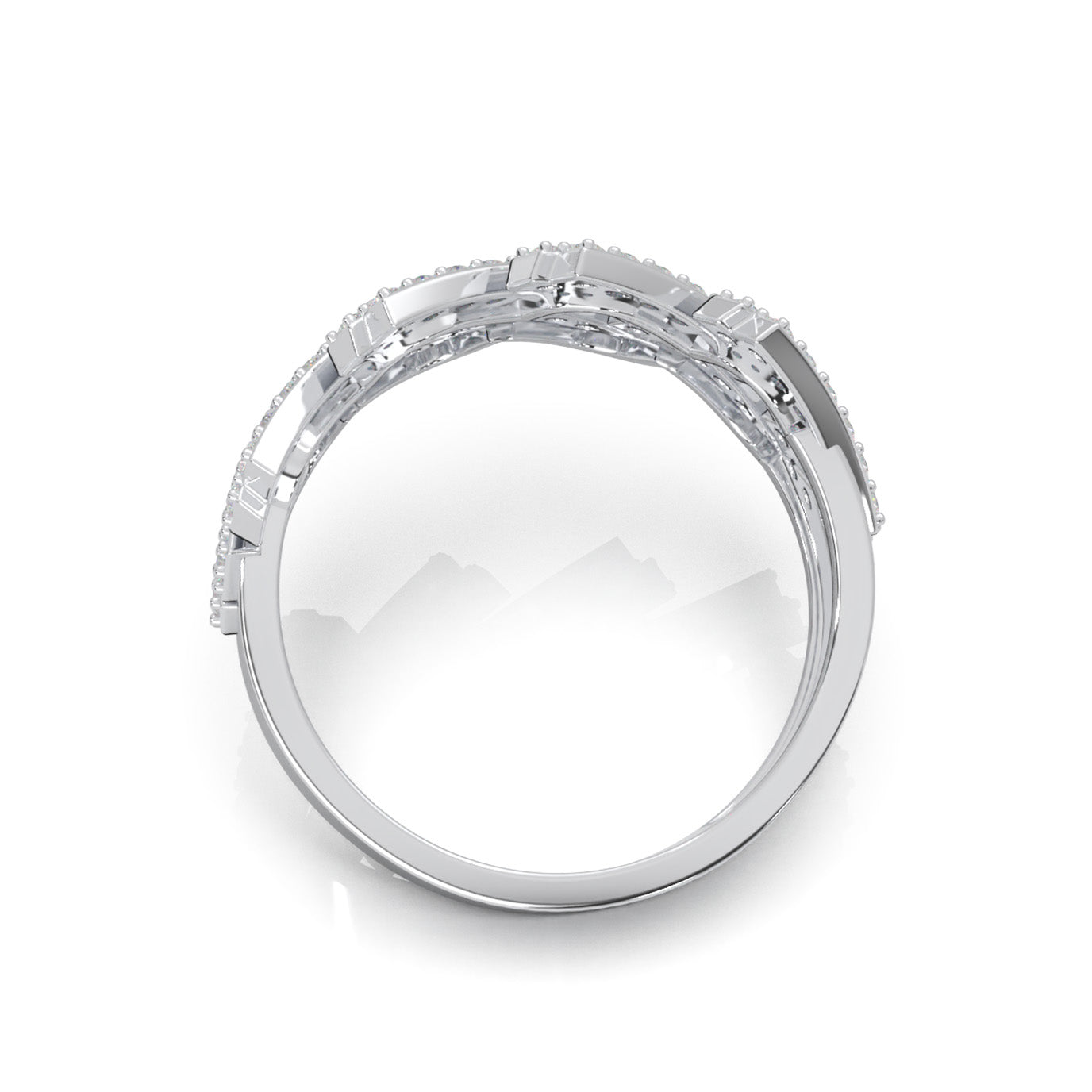 1.30 ct Moissanite Wedding Bands in 10k White Gold