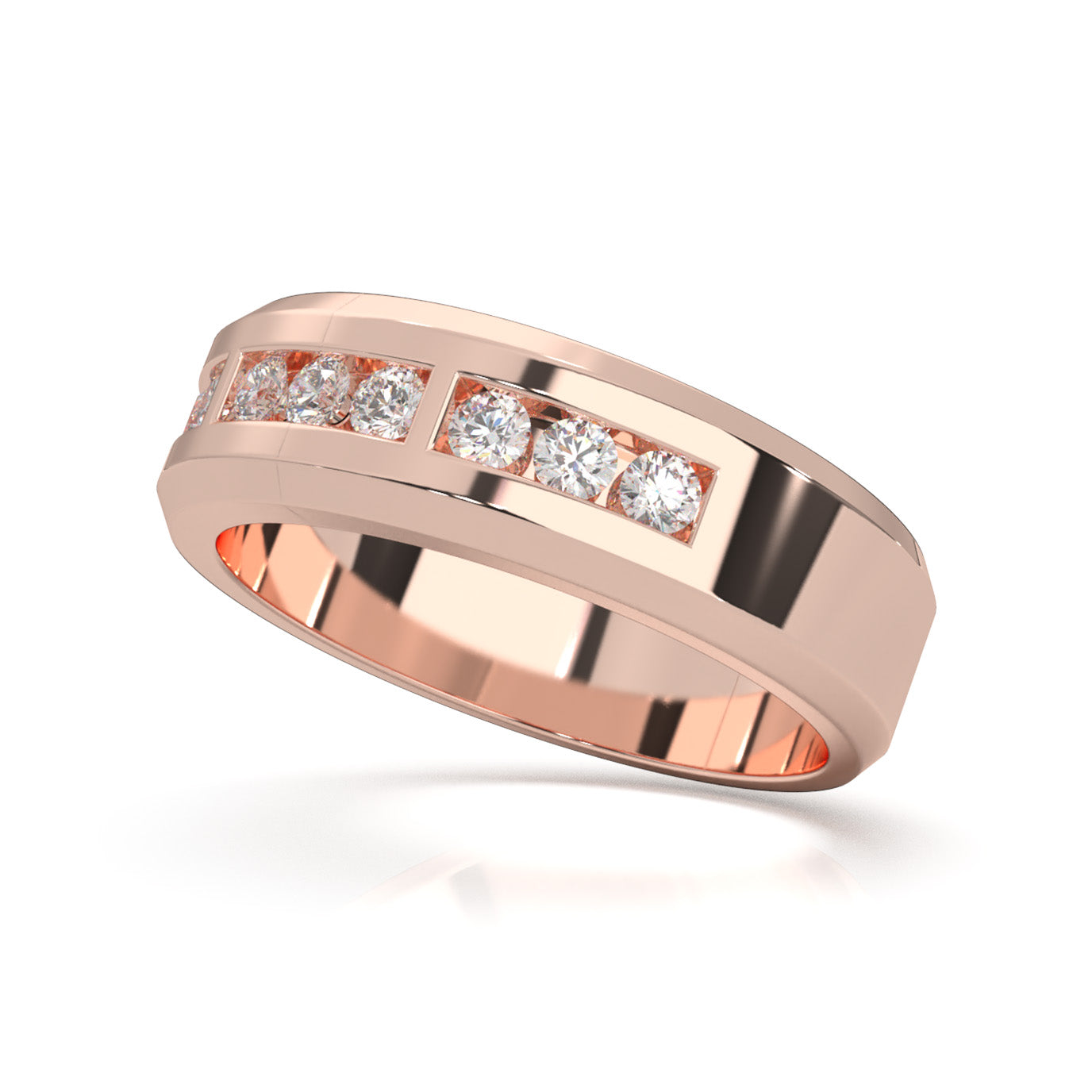 0.60 ct Natural Diamond Wedding Bands in 14k Rose Gold