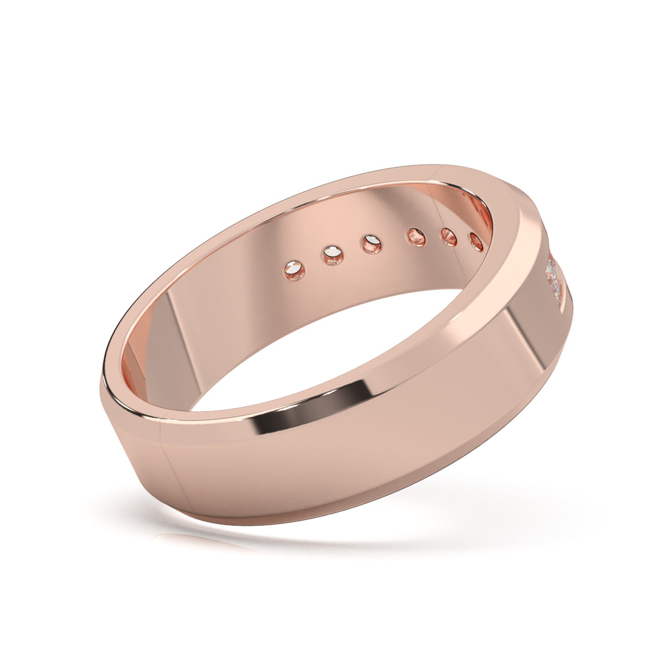 0.60 ct Moissanite Wedding Bands in 14k Rose Gold
