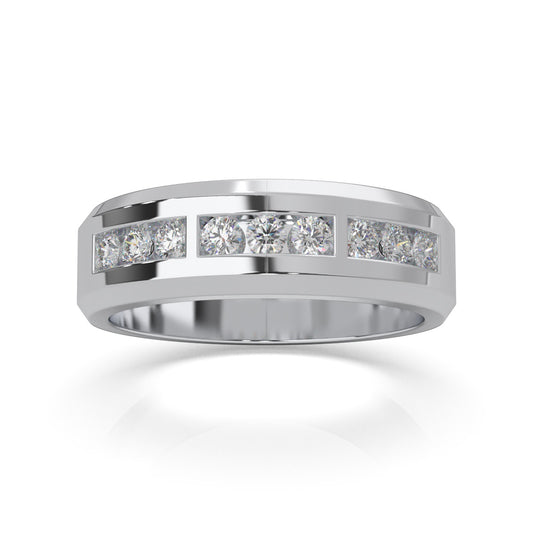 0.60 ct Natural Diamond Wedding Bands in 14k White Gold