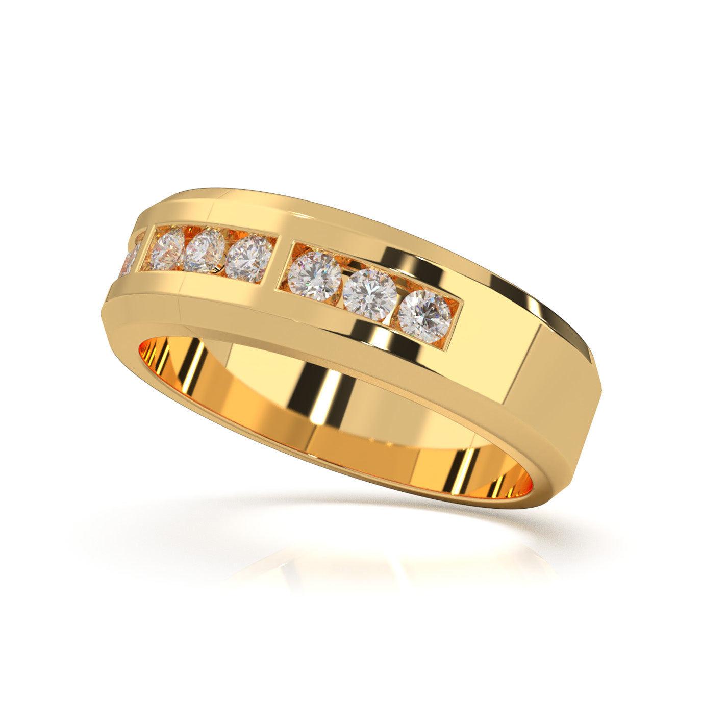 0.60 ct Natural Diamond Wedding Bands in 10k Yellow Gold