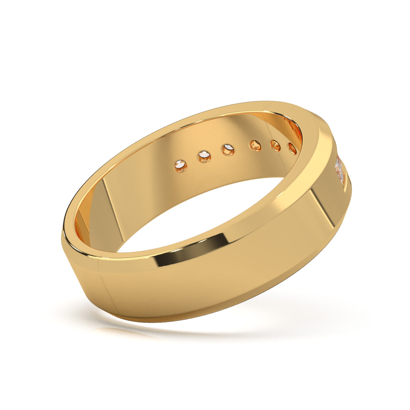 0.60 ct Moissanite Wedding Bands in 14k Yellow Gold