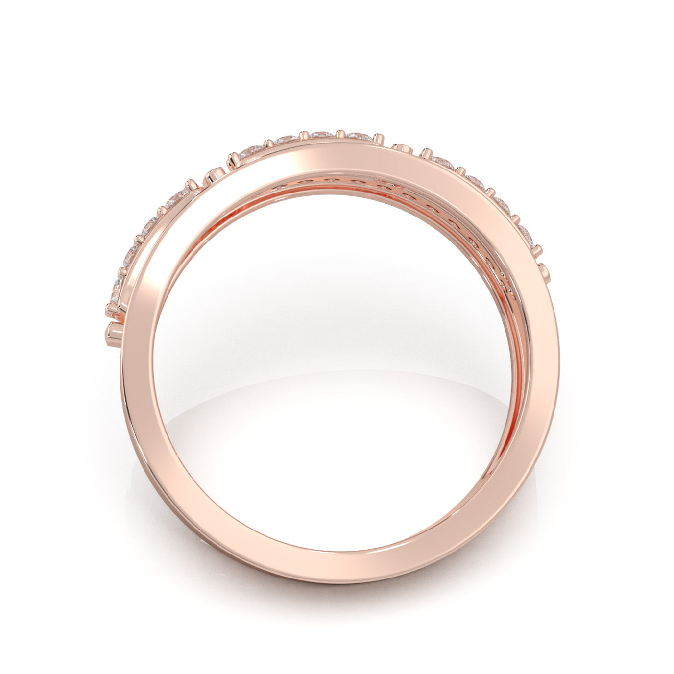 0.60 ct Lab Grown Diamond Wedding Bands in 14k Rose Gold