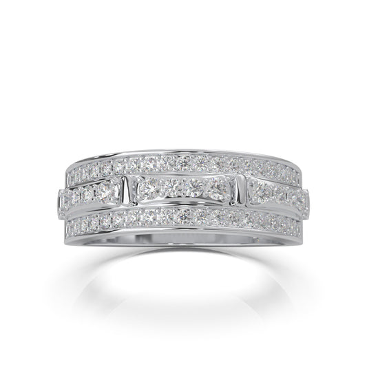 0.60 ct Lab Grown Diamond Wedding Bands in 14k White Gold