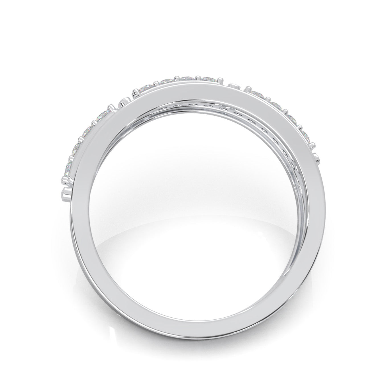 0.60 ct Natural Diamond Wedding Bands in 14k White Gold