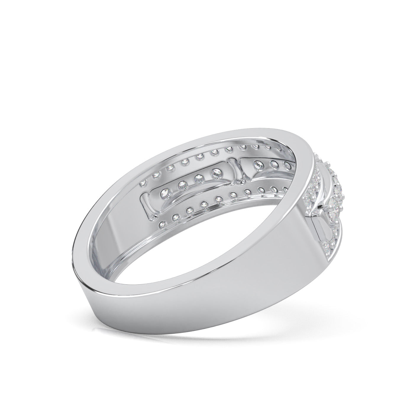 0.60 ct Moissanite Wedding Bands in 10k White Gold