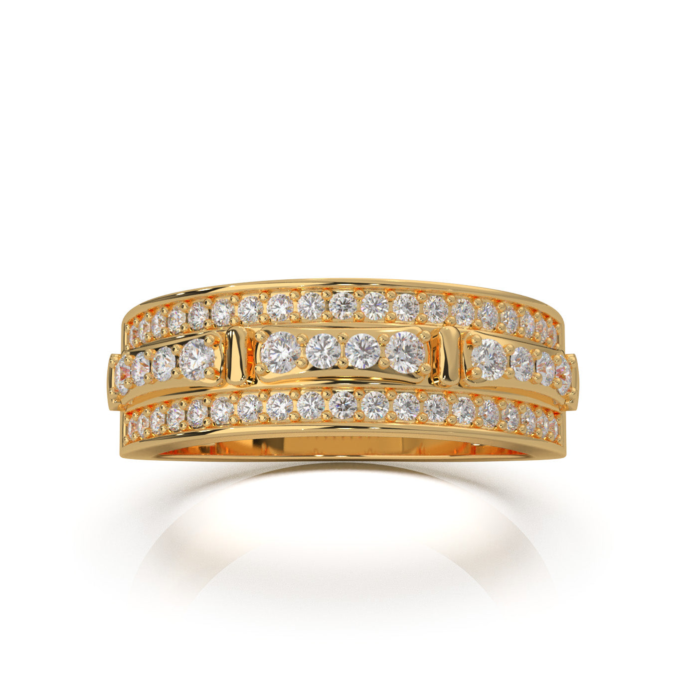 0.60 ct Natural Diamond Wedding Bands in 10k Yellow Gold