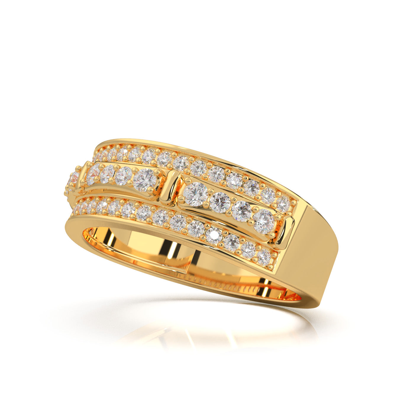 0.60 ct Natural Diamond Wedding Bands in 14k Yellow Gold