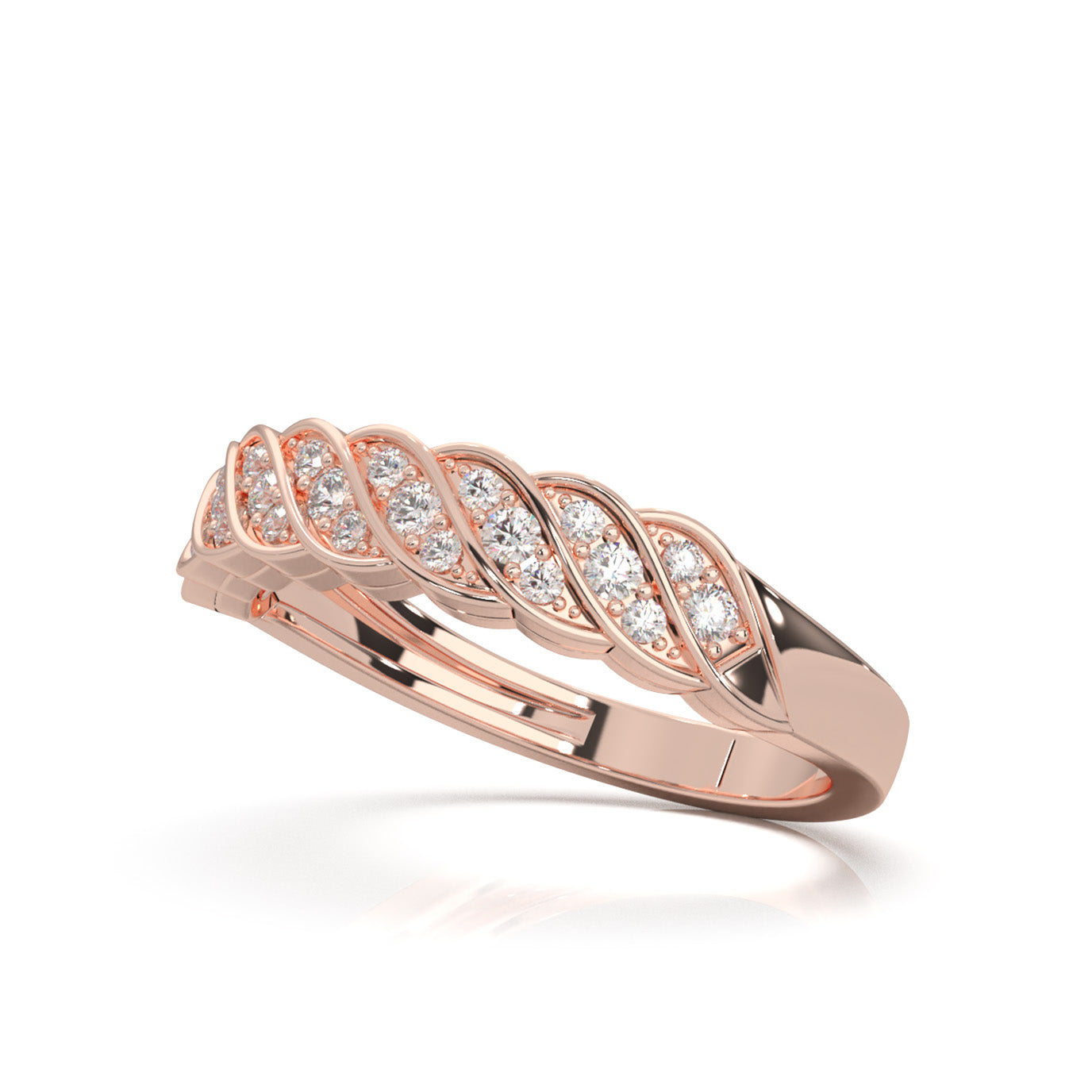 0.33 ct Moissanite Wedding Bands in 14k Rose Gold