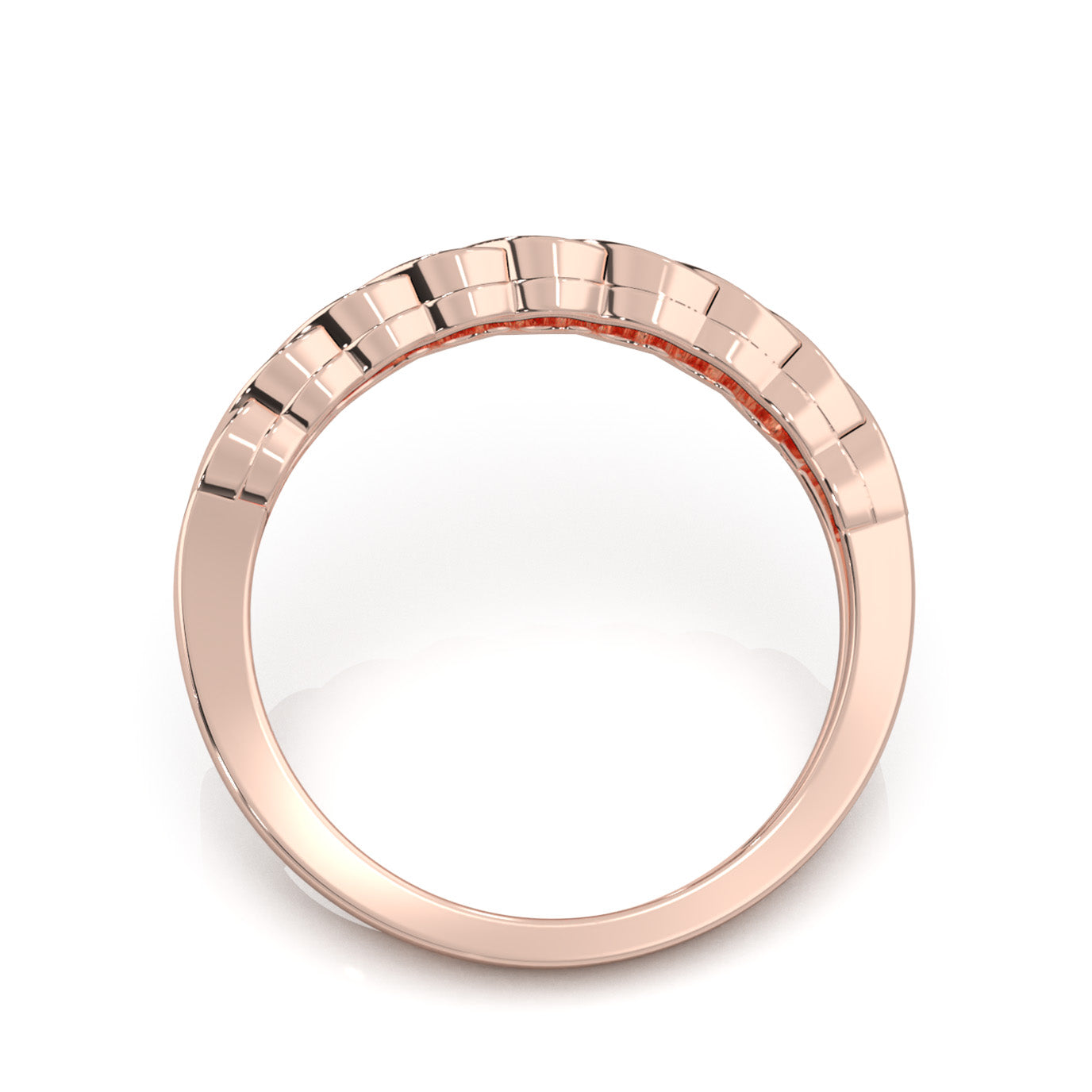 0.33 ct Moissanite Wedding Bands in 14k Rose Gold