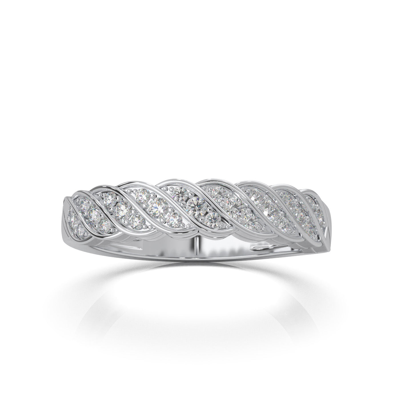 0.33 ct Moissanite Wedding Bands in 14k White Gold
