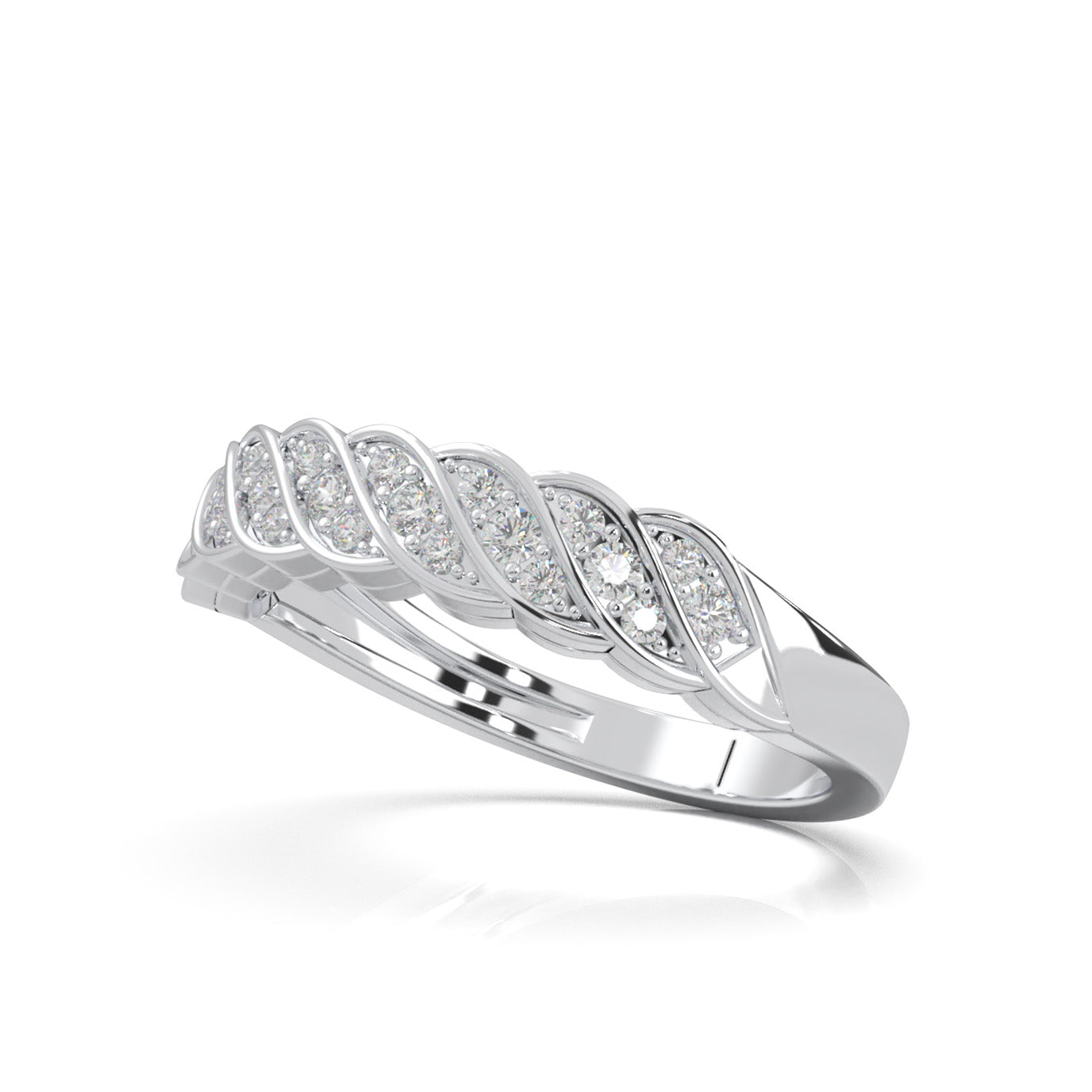 0.33 ct Moissanite Wedding Bands in 10k White Gold