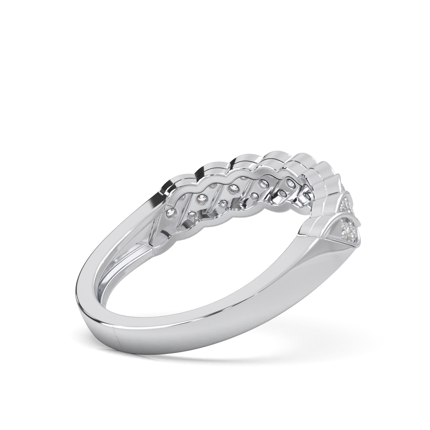 0.33 ct Moissanite Wedding Bands in 10k White Gold