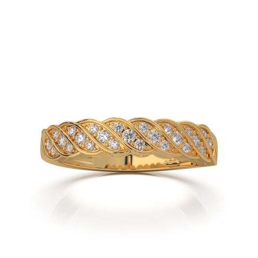0.33 ct Natural Diamond Wedding Bands in 14k Yellow Gold
