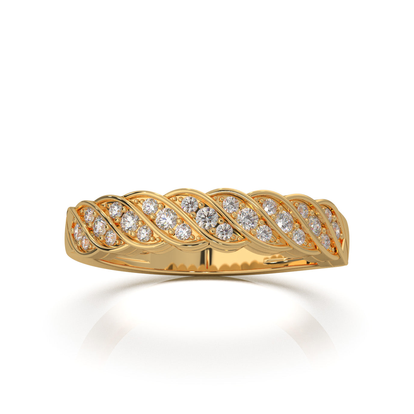 0.33 ct Natural Diamond Wedding Bands in 10k Yellow Gold