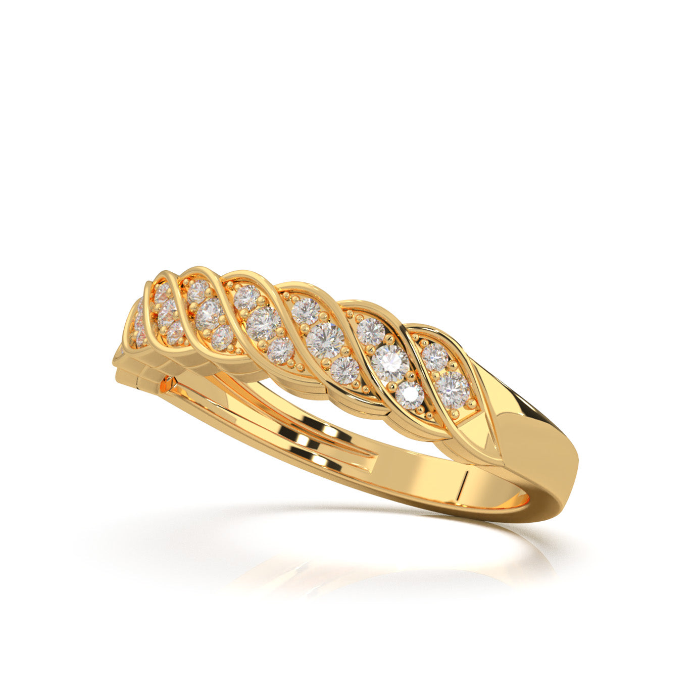 0.33 ct Natural Diamond Wedding Bands in 14k Yellow Gold