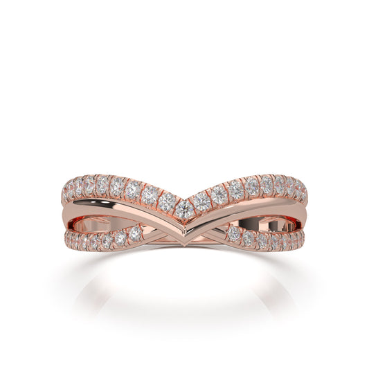 0.45 ct Lab Grown Diamond Wedding Bands in 14k Rose Gold