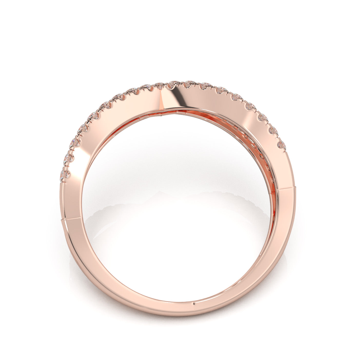 0.45 ct Moissanite Wedding Bands in 10k Rose Gold