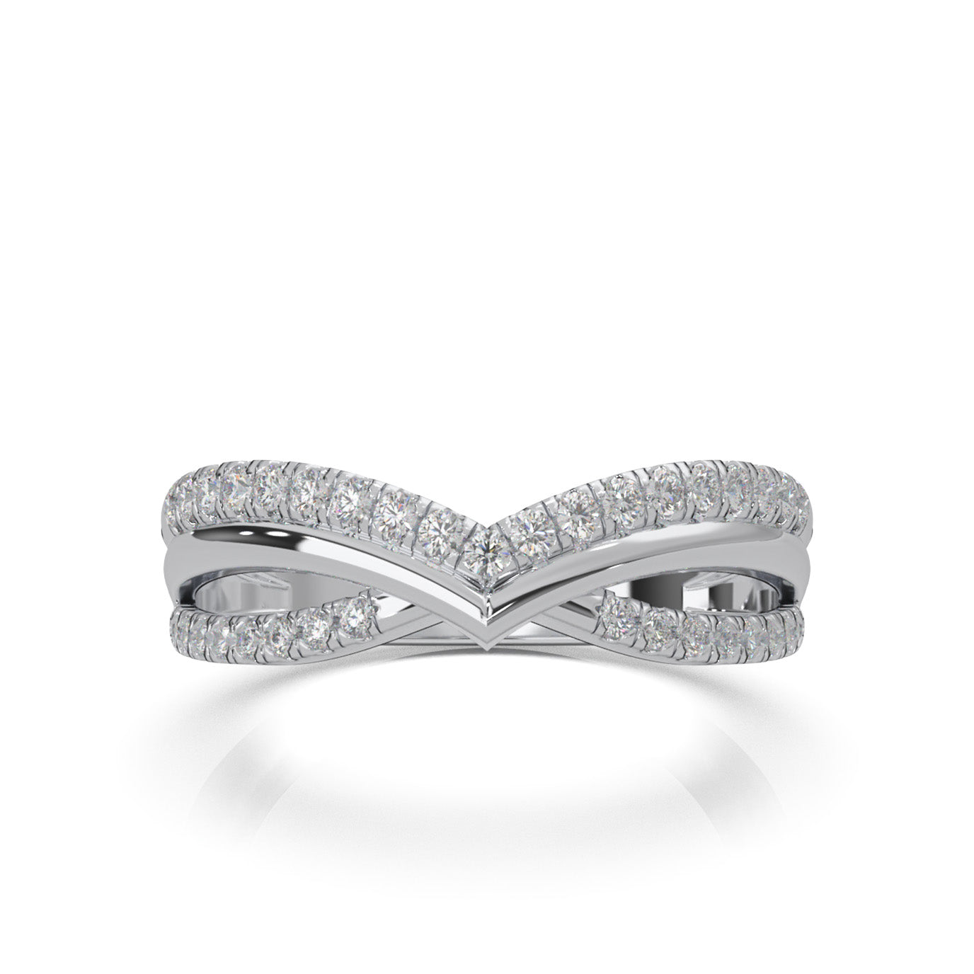 0.45 ct Natural Diamond Wedding Bands in 14k White Gold