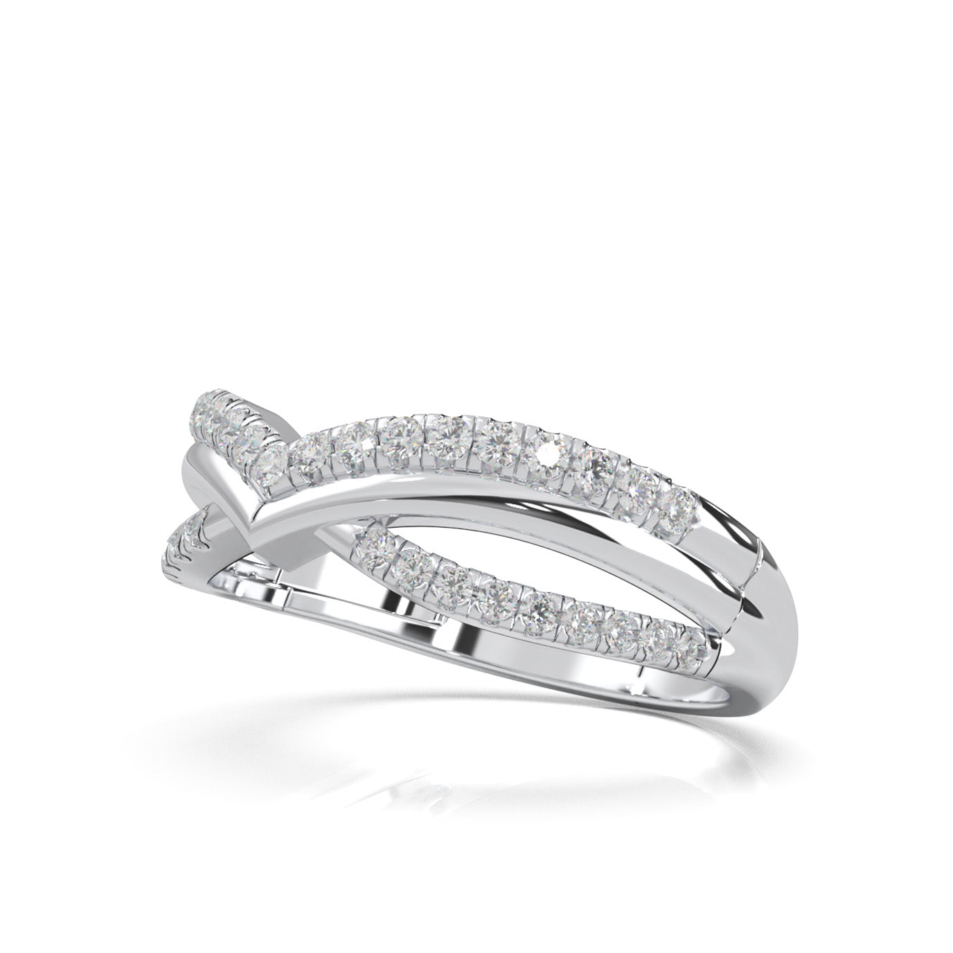 0.45 ct Natural Diamond Wedding Bands in 14k White Gold