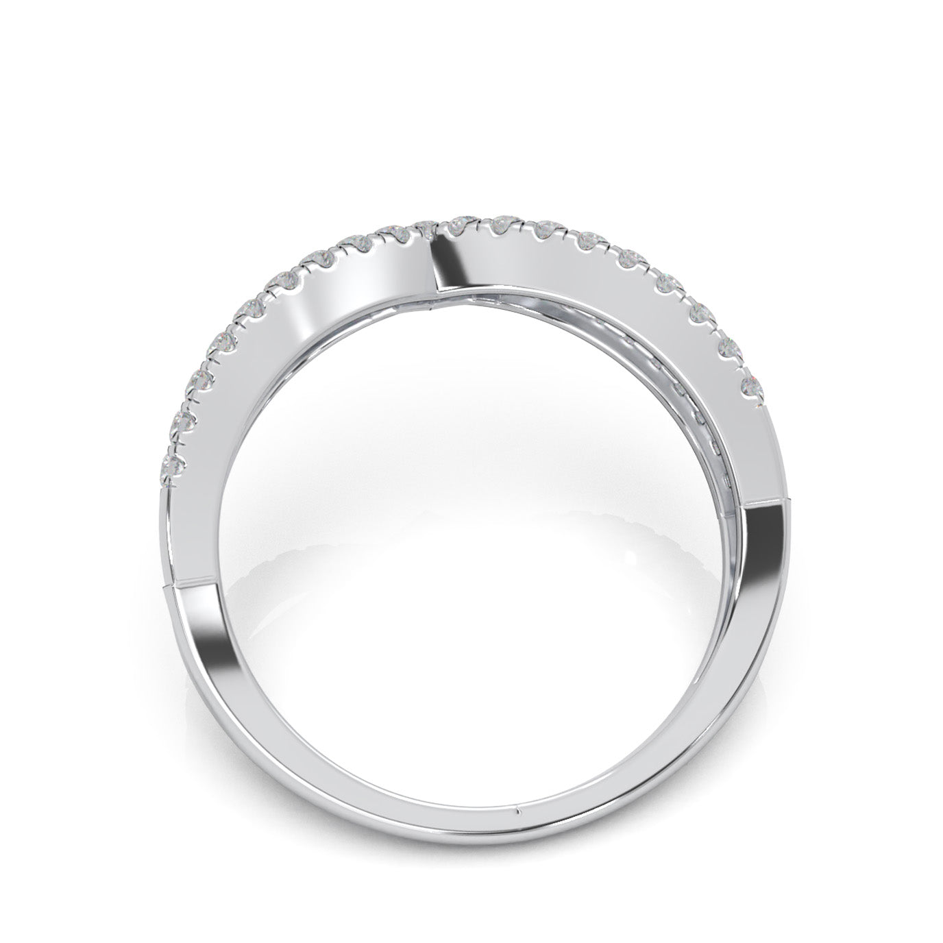 0.45 ct Natural Diamond Wedding Bands in 14k White Gold