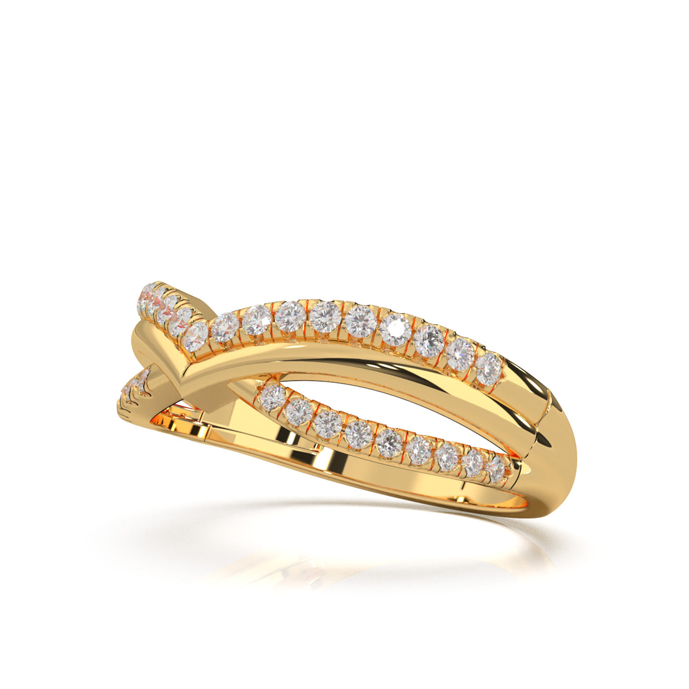0.45 ct Natural Diamond Wedding Bands in 10k Yellow Gold