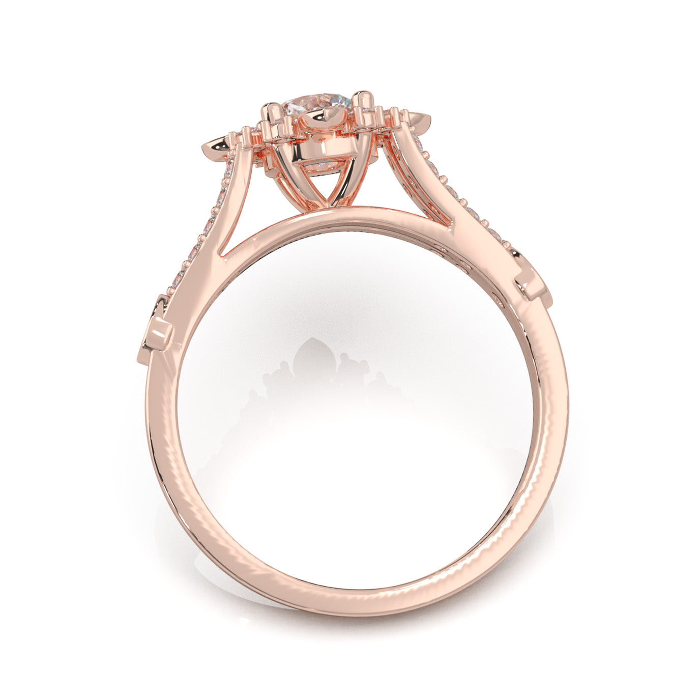 1.00 ct Natural Diamond Engagement Rings in 14k Rose Gold