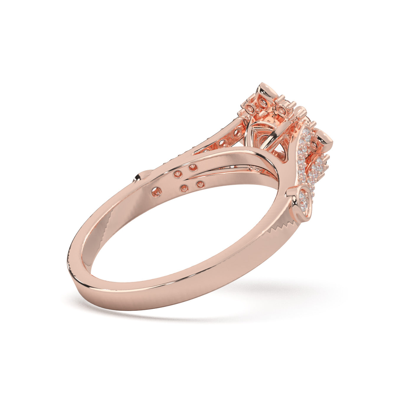 1.00 ct Lab Grown Diamond Engagement Rings in 14k Rose Gold