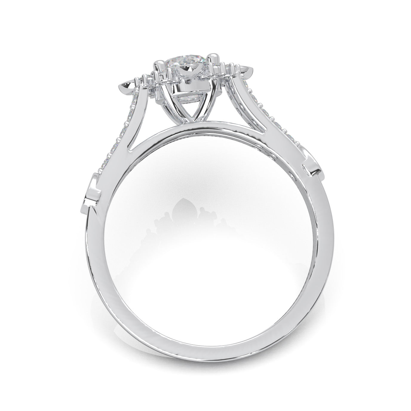 1.00 ct Moissanite Engagement Rings in 10k White Gold