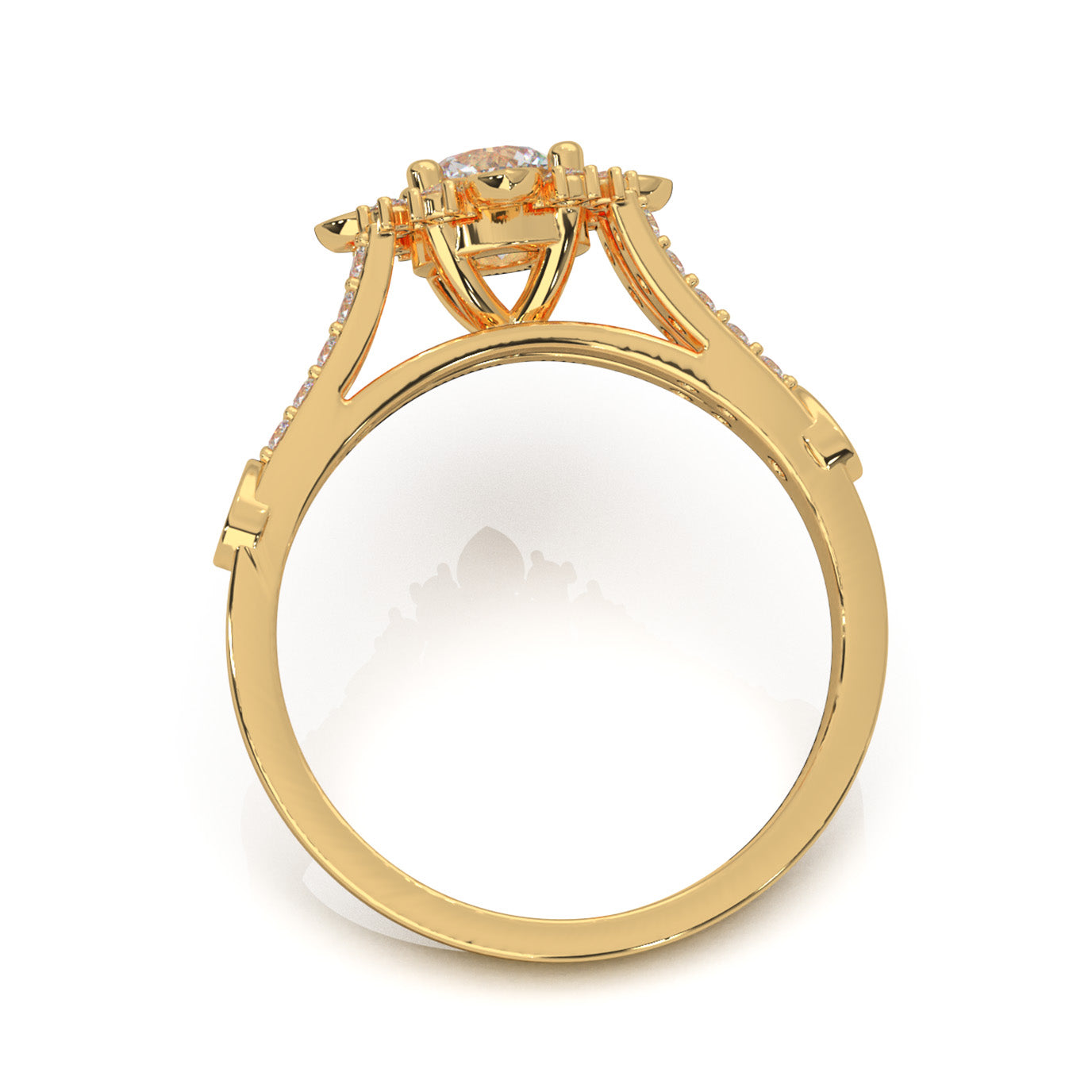 1.00 ct Natural Diamond Engagement Rings in 14k Yellow Gold