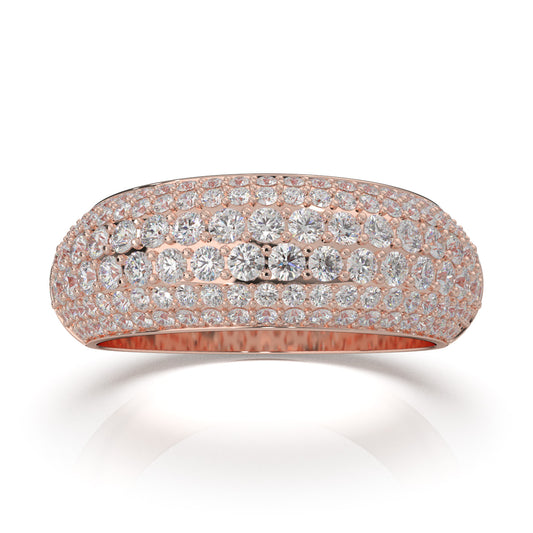 2.10 ct Natural Diamond Wedding Bands in 14k Rose Gold
