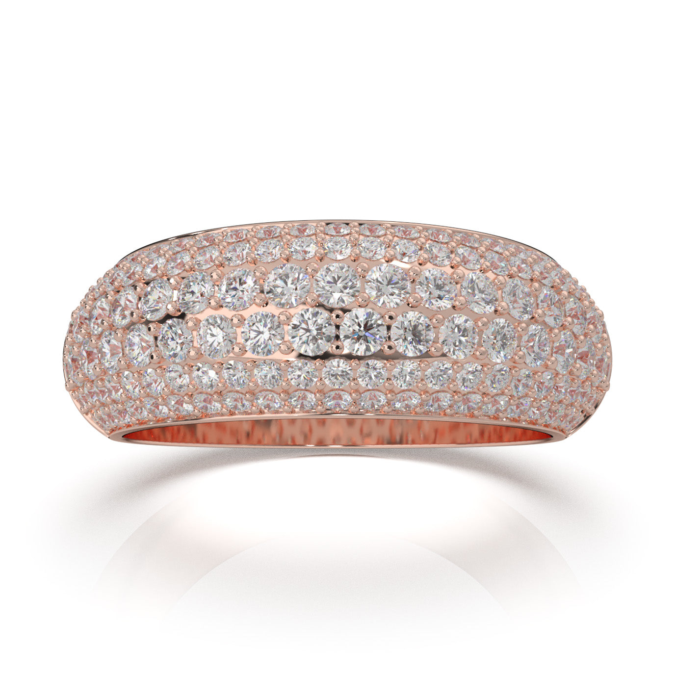 2.10 ct Moissanite Wedding Bands in 10k Rose Gold