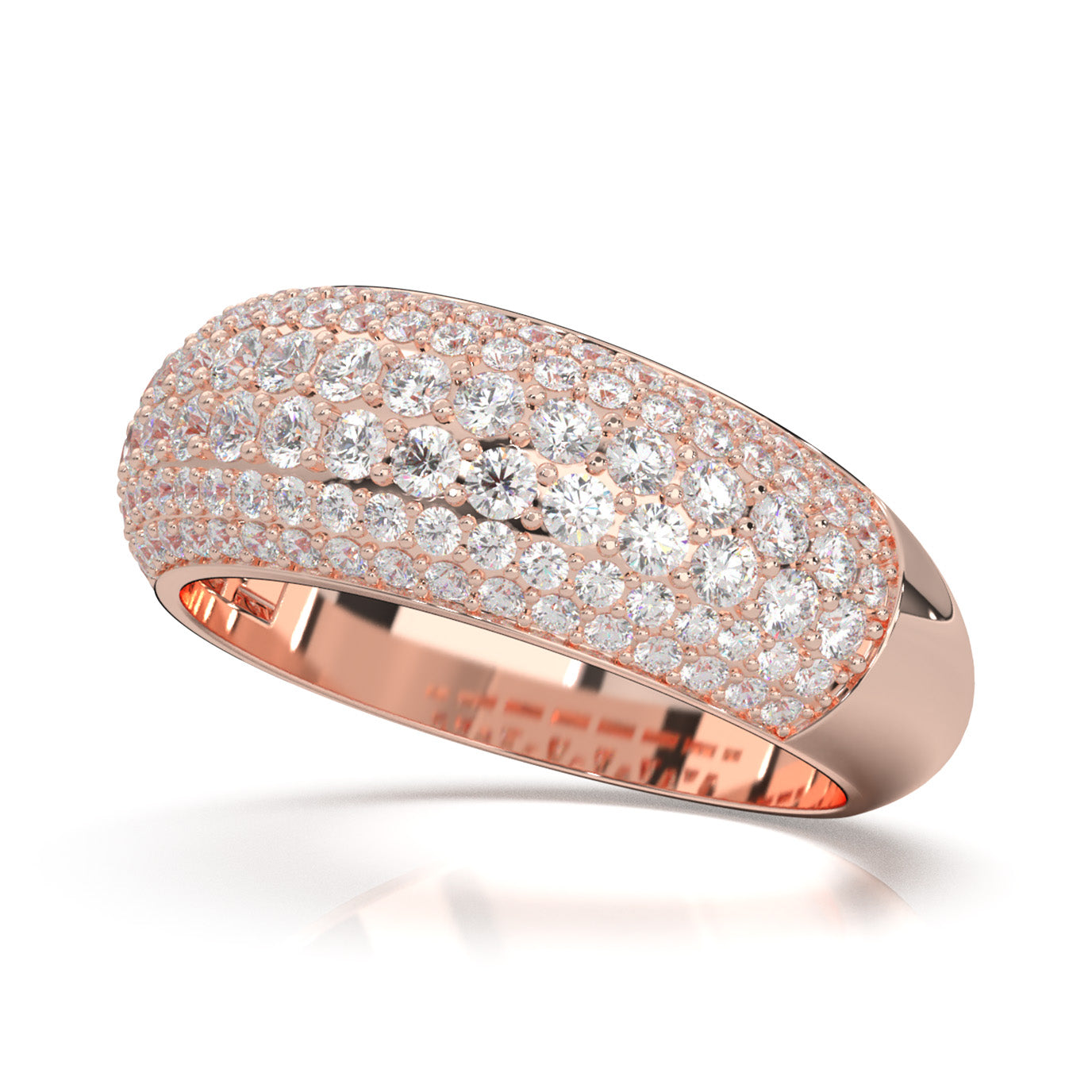 2.10 ct Natural Diamond Wedding Bands in 10k Rose Gold