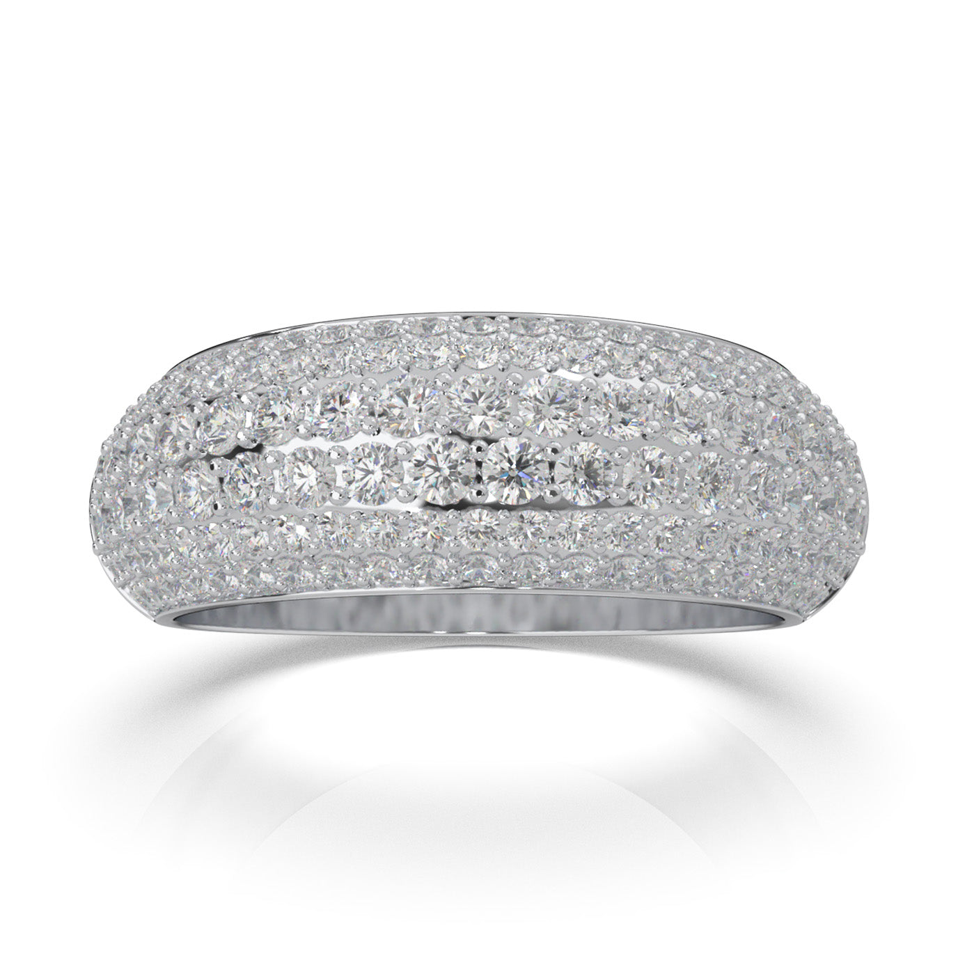 2.10 ct Natural Diamond Wedding Bands in 10k White Gold