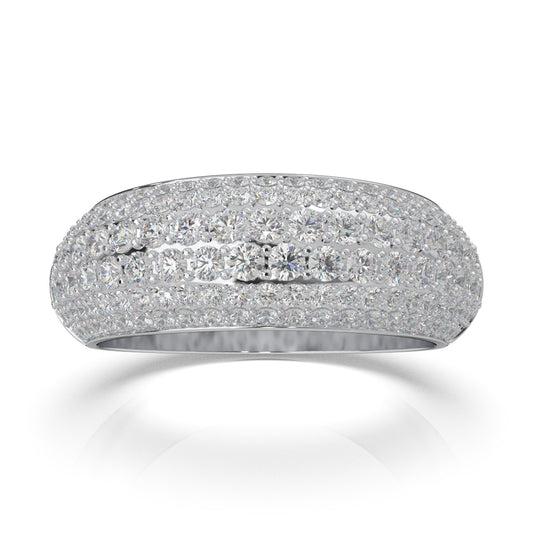 2.10 ct Natural Diamond Wedding Bands in 14k White Gold