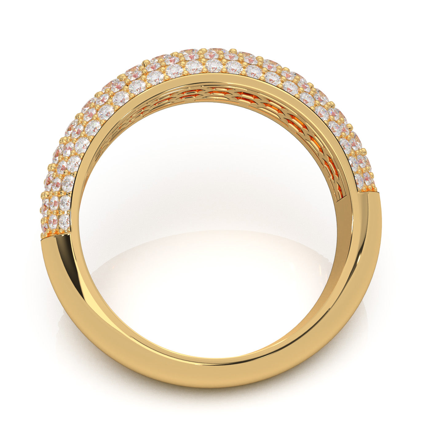 2.10 ct Moissanite Wedding Bands in 14k Yellow Gold