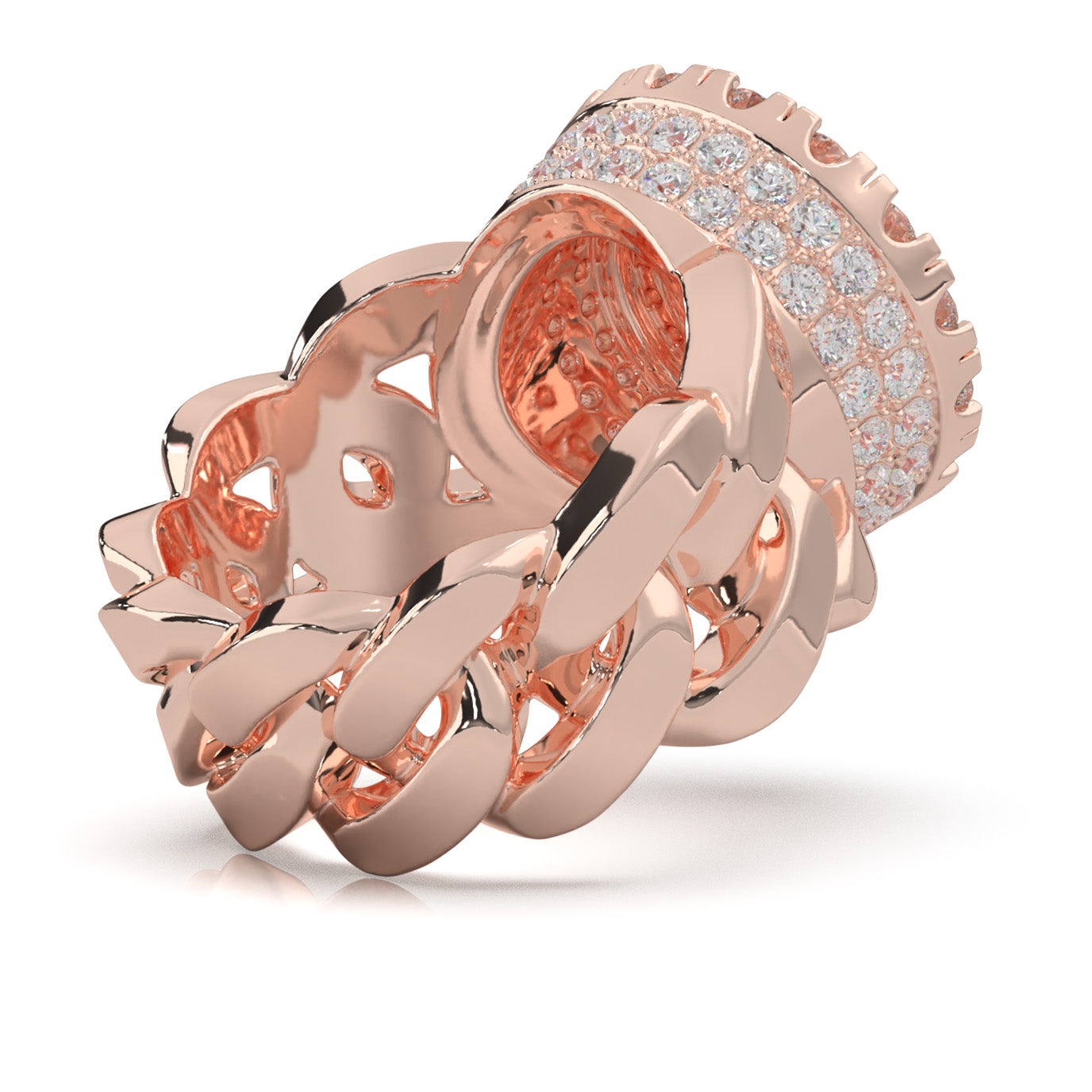 3.80 ct Moissanite Mens Rings in 10k Rose Gold