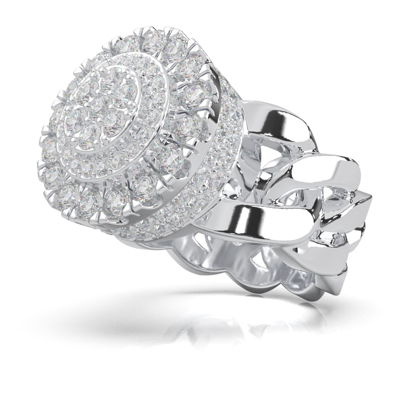3.80 ct Natural Diamond Mens Rings in 14k White Gold