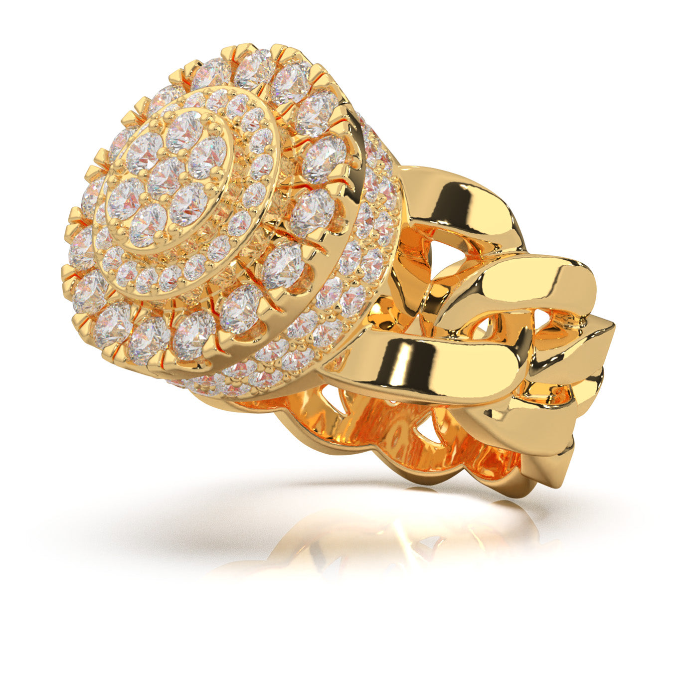 3.80 ct Moissanite Mens Rings in 14k Yellow Gold