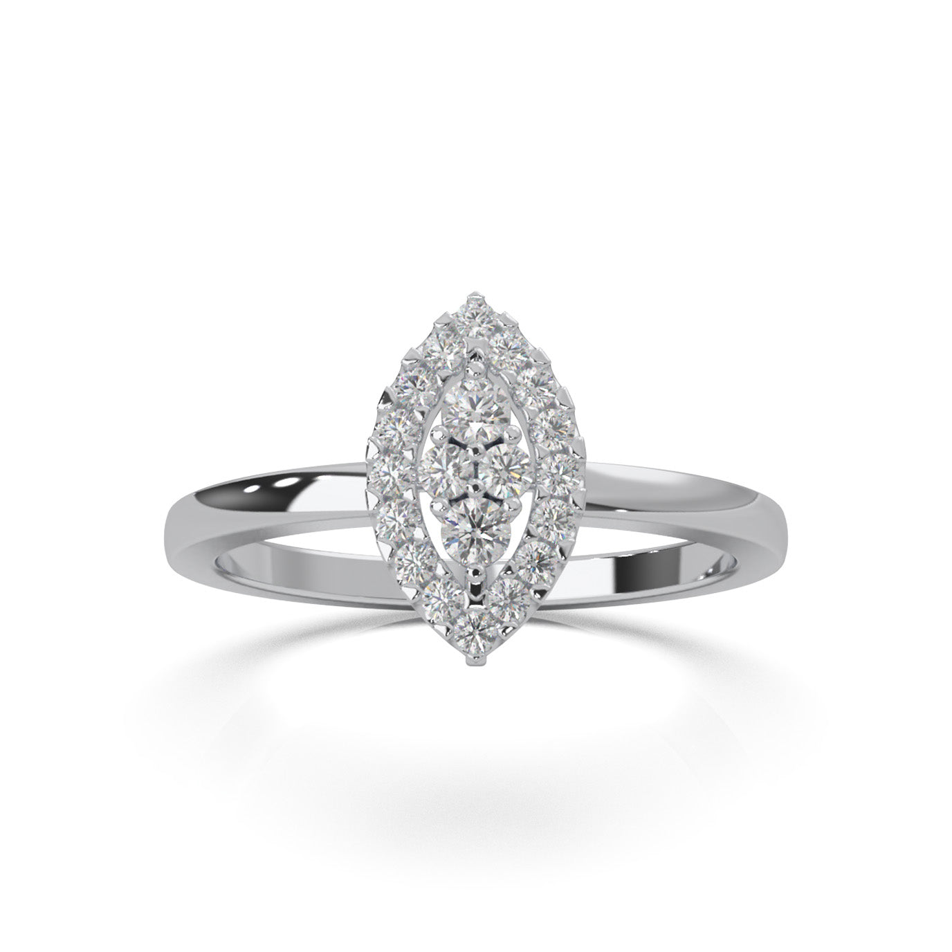 0.33 ct Moissanite Fancy Rings in 10k White Gold