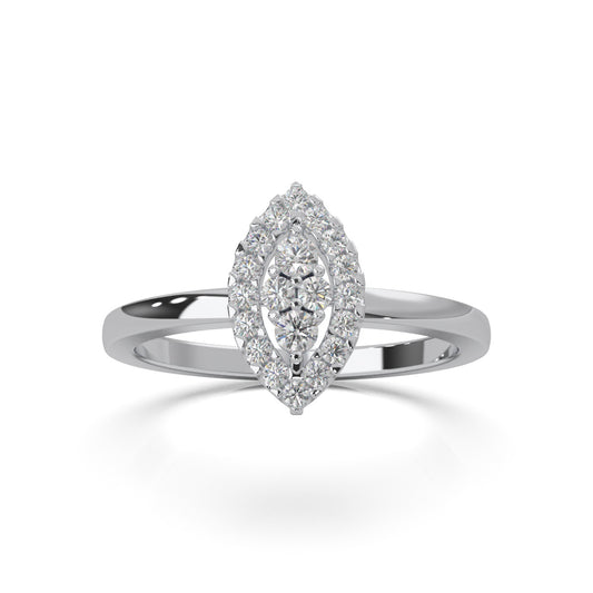 0.33 ct Moissanite Fancy Rings in 14k White Gold