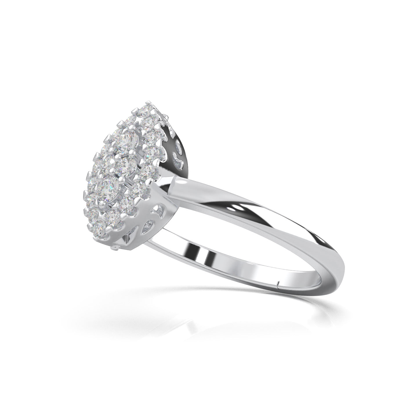0.33 ct Natural Diamond Fancy Rings in 14k White Gold