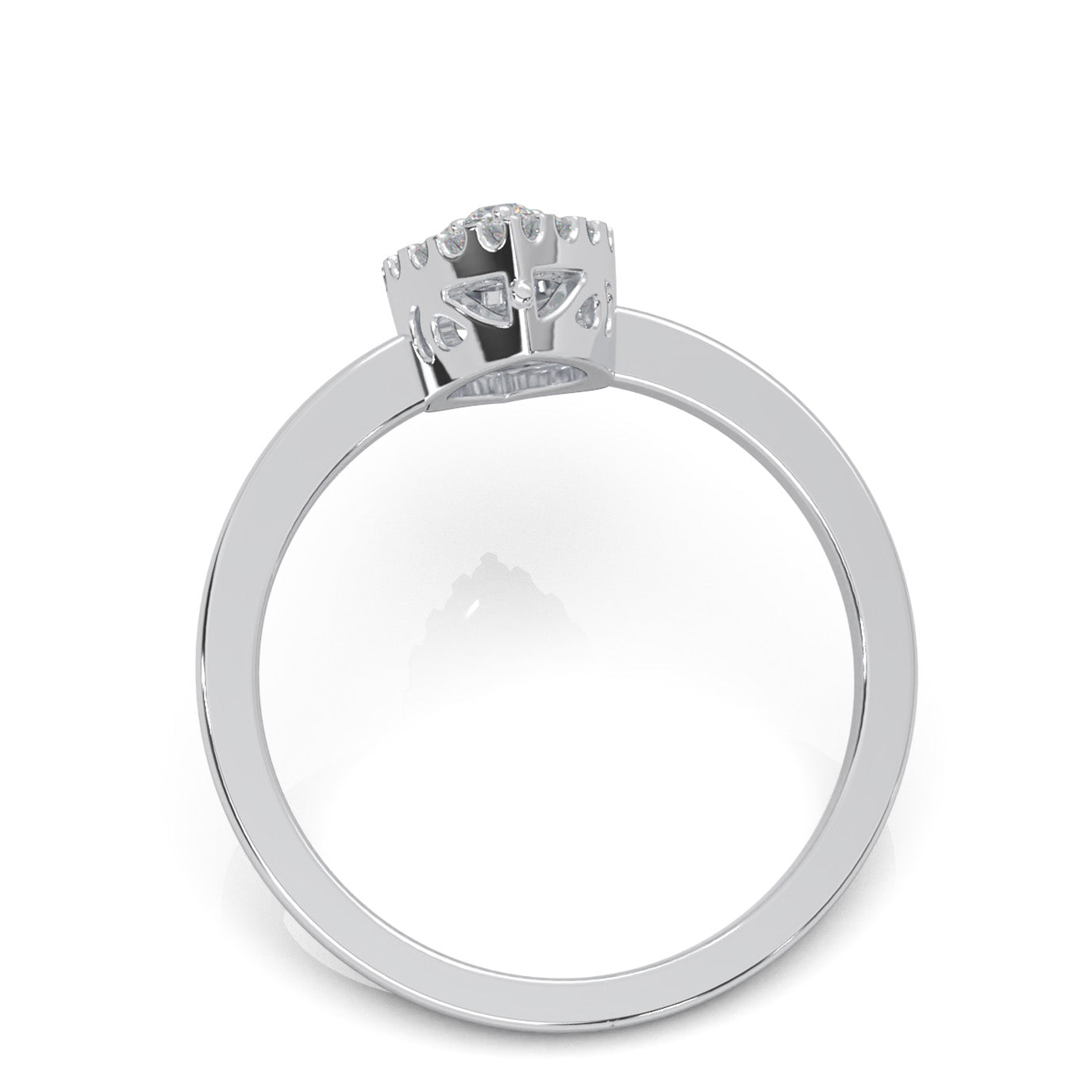 0.33 ct Natural Diamond Fancy Rings in 14k White Gold