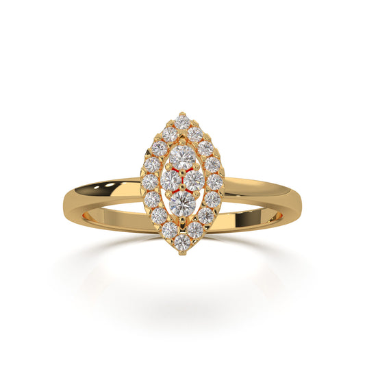 0.33 ct Moissanite Fancy Rings in 14k Yellow Gold