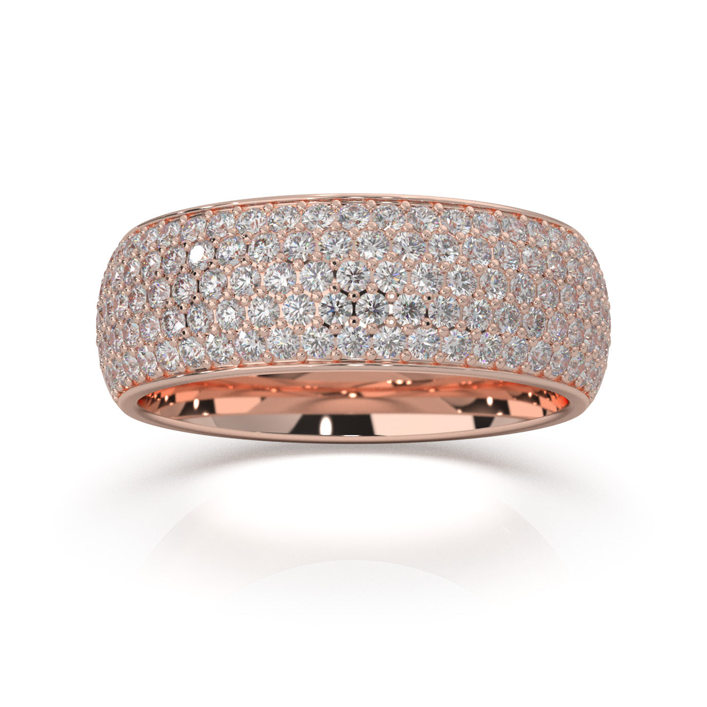2.50 ct Moissanite Wedding Bands in 10k Rose Gold