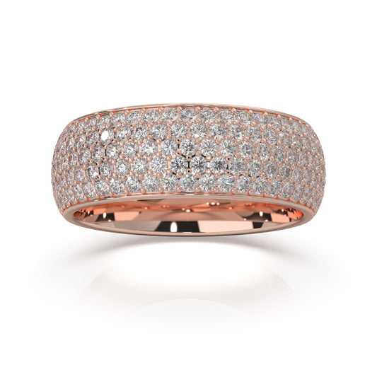 2.50 ct Natural Diamond Wedding Bands in 14k Rose Gold
