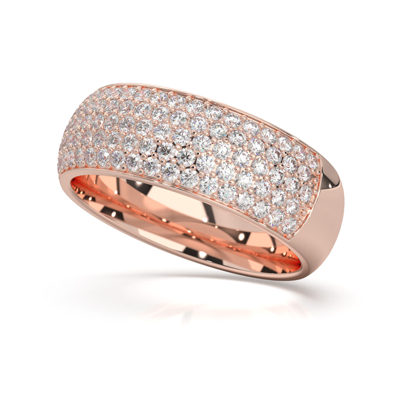 2.50 ct Moissanite Wedding Bands in 10k Rose Gold