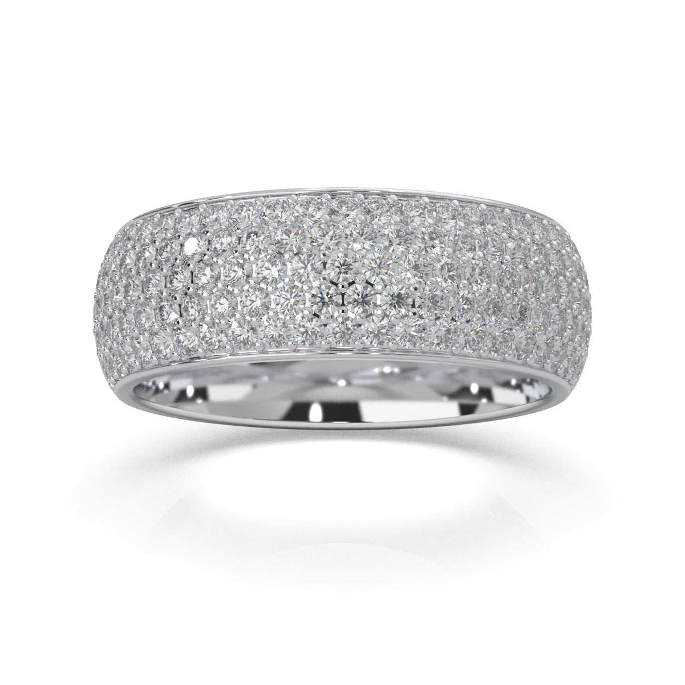 2.50 ct Moissanite Wedding Bands in 14k White Gold